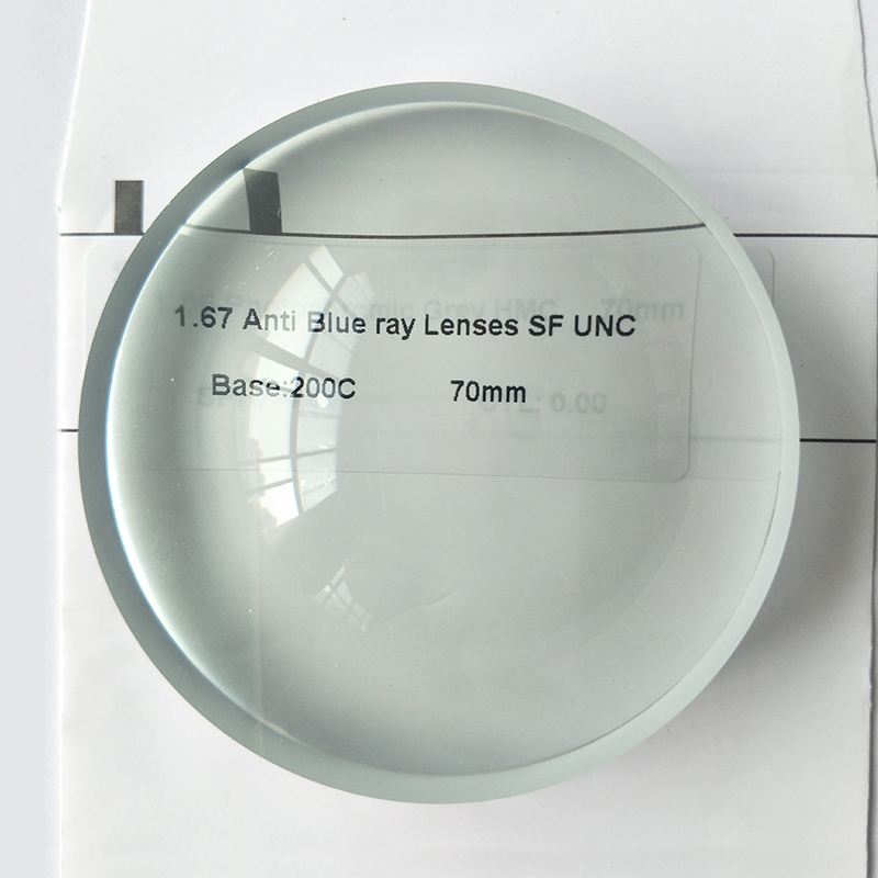 1.67 halfafgewerkte enkelvoudige lens met blauw blok