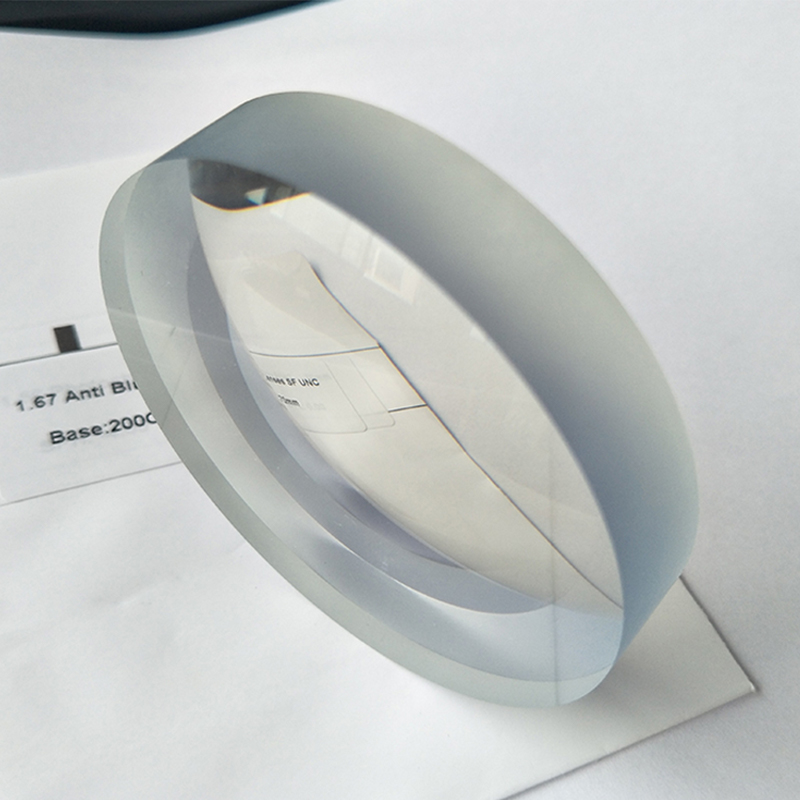 1.67 halfafgewerkte enkelvoudige lens met blauw blok